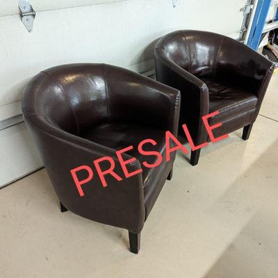 Two Brown Club Chairs From Wayfair