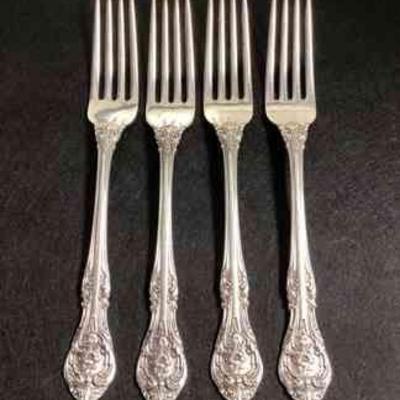 JETH103 Gorham â€œKing Edwardâ€ Sterling Flatware #2	Four, large dinner forks. Vintage pattern. Measure about 7 inch long. Weigh...