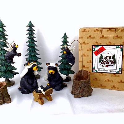 JETH941 â€œBearfootsâ€ Christmas Figurines By Jeff Fleming	Choir of Bears figurine 1996-2005 in original box, signed and numbered...