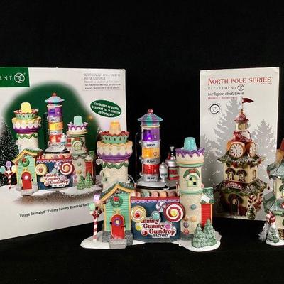 JOSW947 North Pole Series By Department 56, Gum Drop Factory & Clock Tower	North Pole Series, Clock Tower #4020125, no cord. Â Animated...