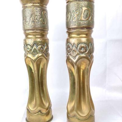 MAHA936 WWI Trench Art Duo	Artillery shells crafted into pillars. Circa 1914 & 1918.
