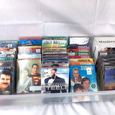WIII508 1980â€™s Hit TV Show DVDâ€™s	Box full of factory sealed DVD's.Â Macgyver, The Complete Collection, is the only set that has...
