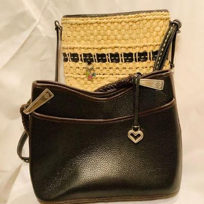 SAWI316 Brighton Handbags	Lot includes: Â Brighton Raffaelli Straw Woven Crossbody Colorful Enameled Charms Carmela. Â There is a black...