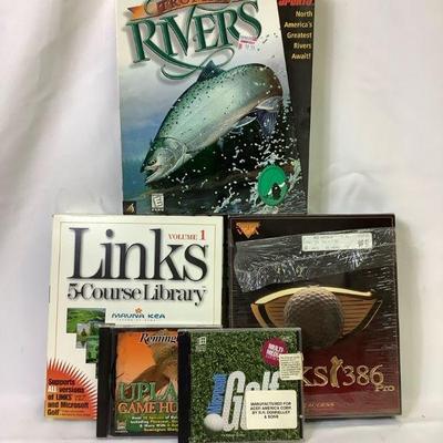 WIII220 PC Golf & Sportsman Games	Trophy Rivers is unopened but the rest have been opened. Games are either for PC or Mac.
