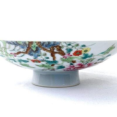 GRLE502 Antique Guangxu Porcelain Piece, Large Compote Bowl	Chinese, Qing Dynasty c. 1875 - 1908.Â Guangxu enameled porcelain 7 inch,...