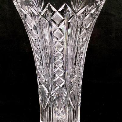 MAHA927 Large Waterford Crystal Vase	Approximately 13.75' tall vase by Waterford Crystal.
