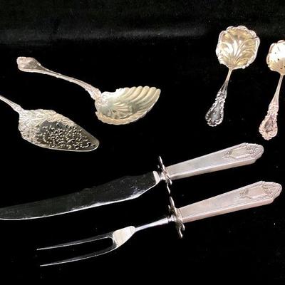MAHA928 Antique & Vintage Sterling Serving Pieces	6 sterling serving pieces by Wallace, Rogers Lunt & Bowlen, and others.
