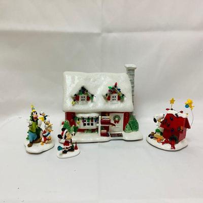 JOSW310 Department 56 Peanuts & Disney Christmas Collection	Lot includes:Â Charlie Brown's House, Getting Ready for Christmas, Ringing in...