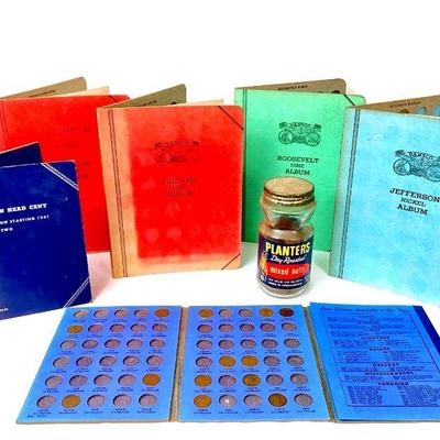 
WIII905 Vintage Pennies Nickels & Dimes	2 red - mostly full Lincoln penny albums 1930-1951. Â 2 blue Lincoln head cent collection...