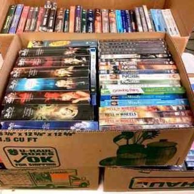WIII509 Four Boxes Factory Sealed DVDâ€™s	All new factory sealed DVD's in 4 boxes. All genre's, some sets. Shows &...