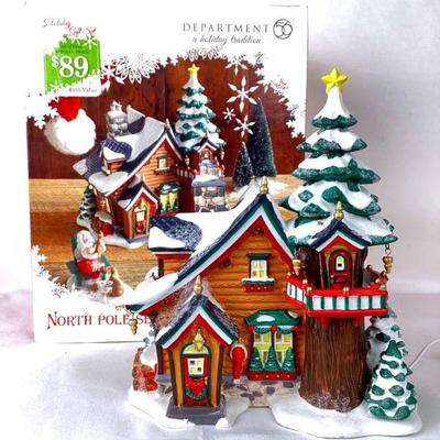 JOSW946 Department 56 Santaâ€™s Getaway	2011 North Pole Series, #4023615 porcelain building with light anywhere battery operated cord.Â...