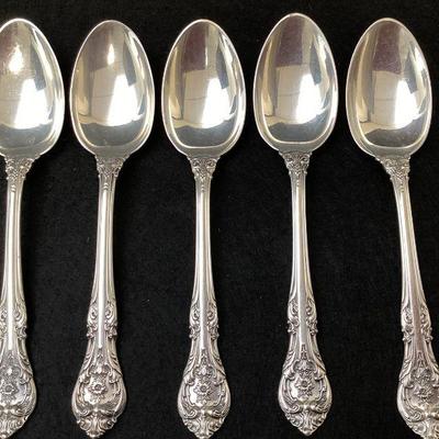 JETH108 Gorham â€œKing Edwardâ€ Sterling Faltware Tea Spoons #7	Five sterling silver tea spoons. Vintage pattern. Measure about 6 inches...