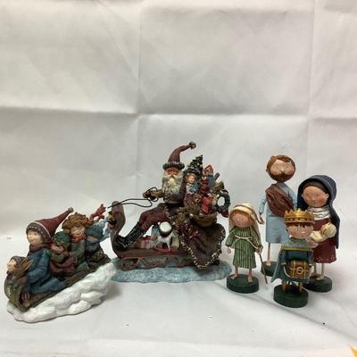 JOSW309 Collectible Christmas Holiday Figures Collection	Lot includes:Â Magical Sleigh Ride by Stewart Sherwood, Special Friends by...