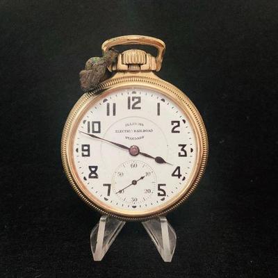 JUCR700 10k GF Illinoise Electric Railroad Standard Pocket Watch	10k gold filled antique. Not working. Measures approximately 2 inches.Â 
