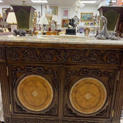 Maitland Smith cabinet with Sherle Wagner sink