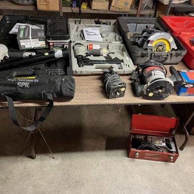 pneumatic nailers, skil saws, routers
