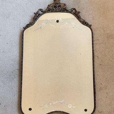 Antique etched glass mirror