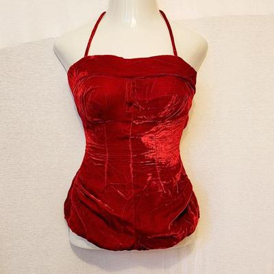 Bombshell velvet bathing suit