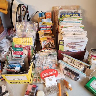 Vintage sewing patterns and notions.