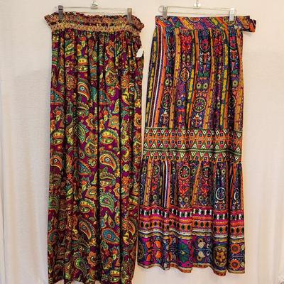 Funky mod long skirt and strapless dress