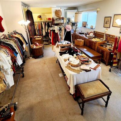 Vintage clothing, accessories, shoes, bedroom furniture