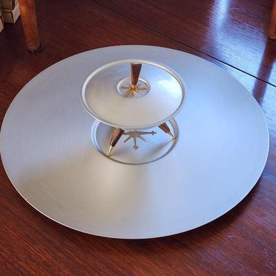 Mirro Medallion tray and covered dish.