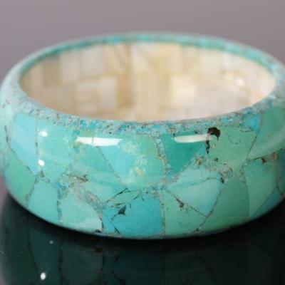 Turquoise & Mother of Pearl Bangle