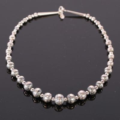 Sterling silver Bench Bead Necklace