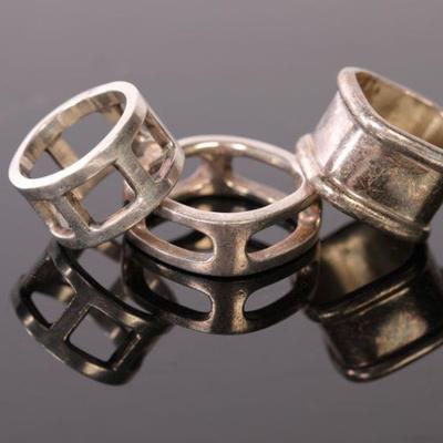 Modernist Sterling rings