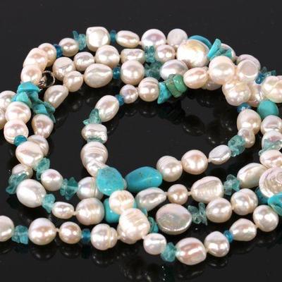 Pearls & Turquoise Necklace