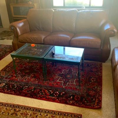 Pair of stained glass tables