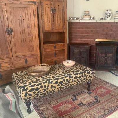 Anne Selke ottoman, Mission style case pieces