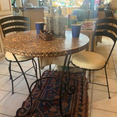 Cafe table with mosaic top