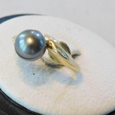 14k ring with Tahitian pearl