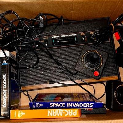 Vintage Atari console. Atari games as well