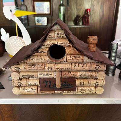 bird house made from wine corks 