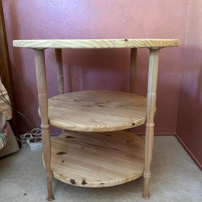 wooden 3-tier side table 