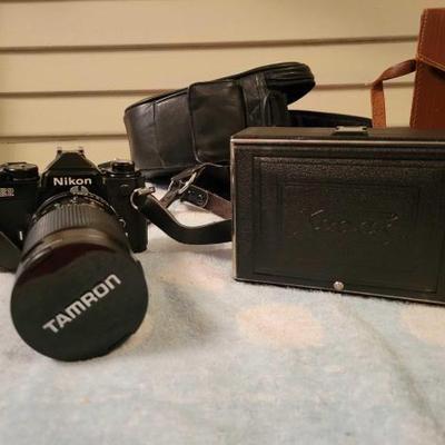 #1993 â€¢ 2 Vintage Cameras and accessories.
