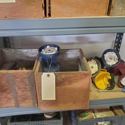 #5164 â€¢ Wooden Box of Tubing Parts & (4)Evaporative Cooler Pump
