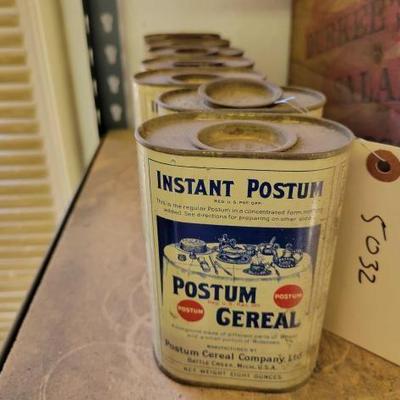 #5032 â€¢ (7) Used Cans Of Instant Postum
