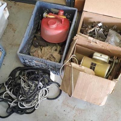 #5152 â€¢ Box Of Brass Sprinklers, Vintage Spray Compresser, & More
