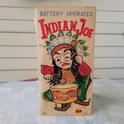 #1974 â€¢ Indian Joe Battery Operated Toy with Original Box
