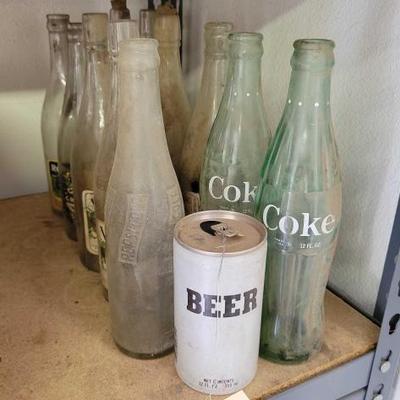 #5036 â€¢ Vintage Beer Can & (11) Vintage Bottles
