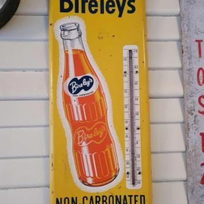 #1904 â€¢ Bireleys Metal Sign with Thermometer

