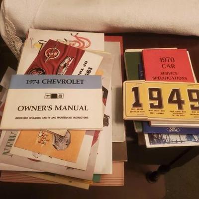#1454 â€¢ Stack Of Vintage Vehicle Owners Manuals
