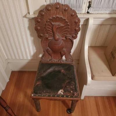 #1612 â€¢ Peakcock Wooden Chair

