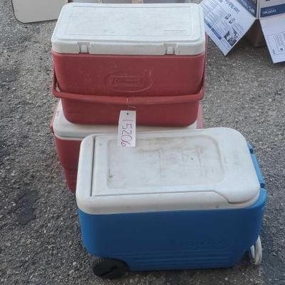 #15206 â€¢ (3)Coleman & Igloo Coolers
