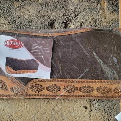 #186 â€¢ Showman Aztec Tooled Saddle Pad
