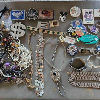 #10598 â€¢ Costume Jewelry, Belt Buckles, Pins, Magnets
