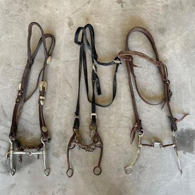 #3032 â€¢ (3) Headstalls and (3) Bits
